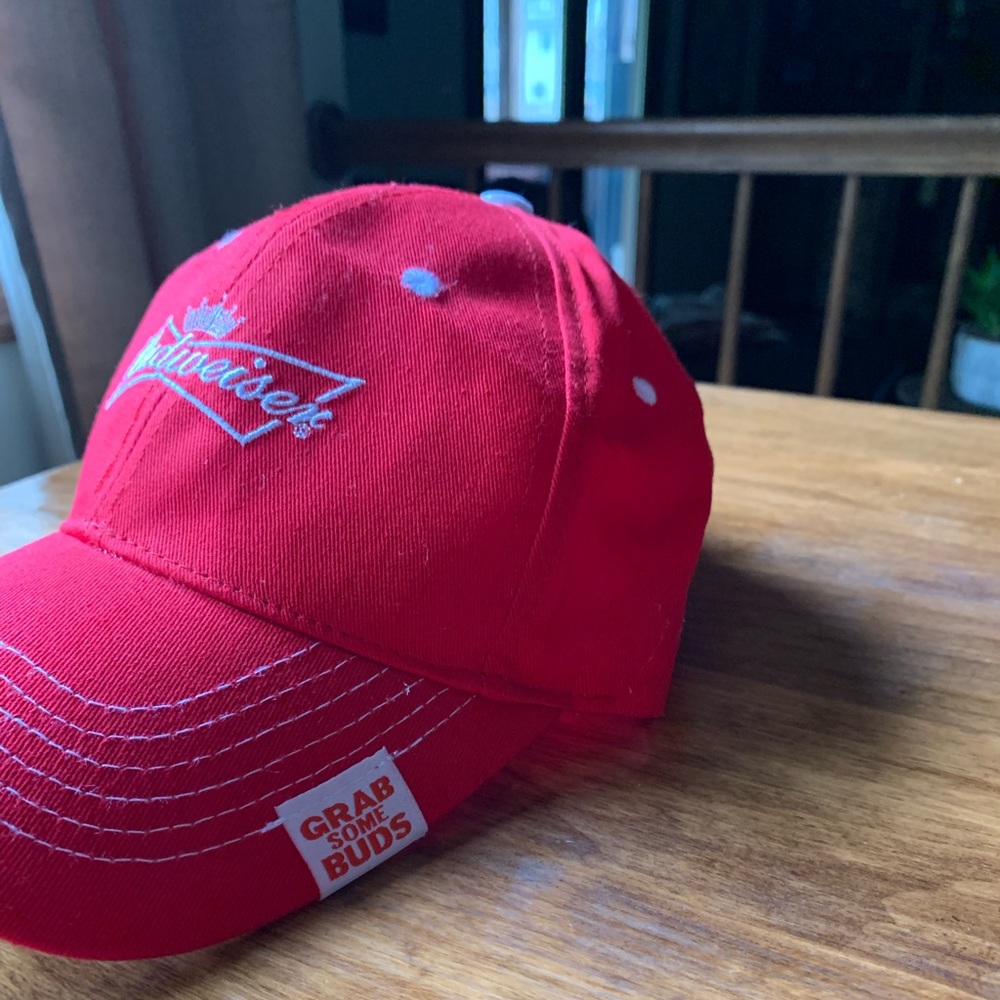 Red Budweiser adjustable cap . New without tag